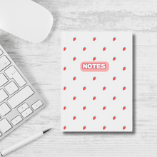 Load image into Gallery viewer, White Strawberry Hardback Notebook