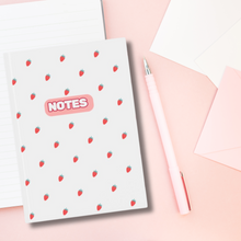 Load image into Gallery viewer, White Strawberry Hardback Notebook