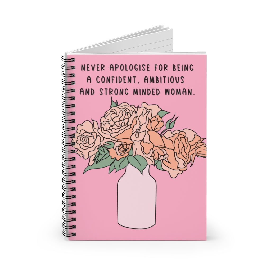 Flowers Illustrated Spiral Notebook, Ruled Line